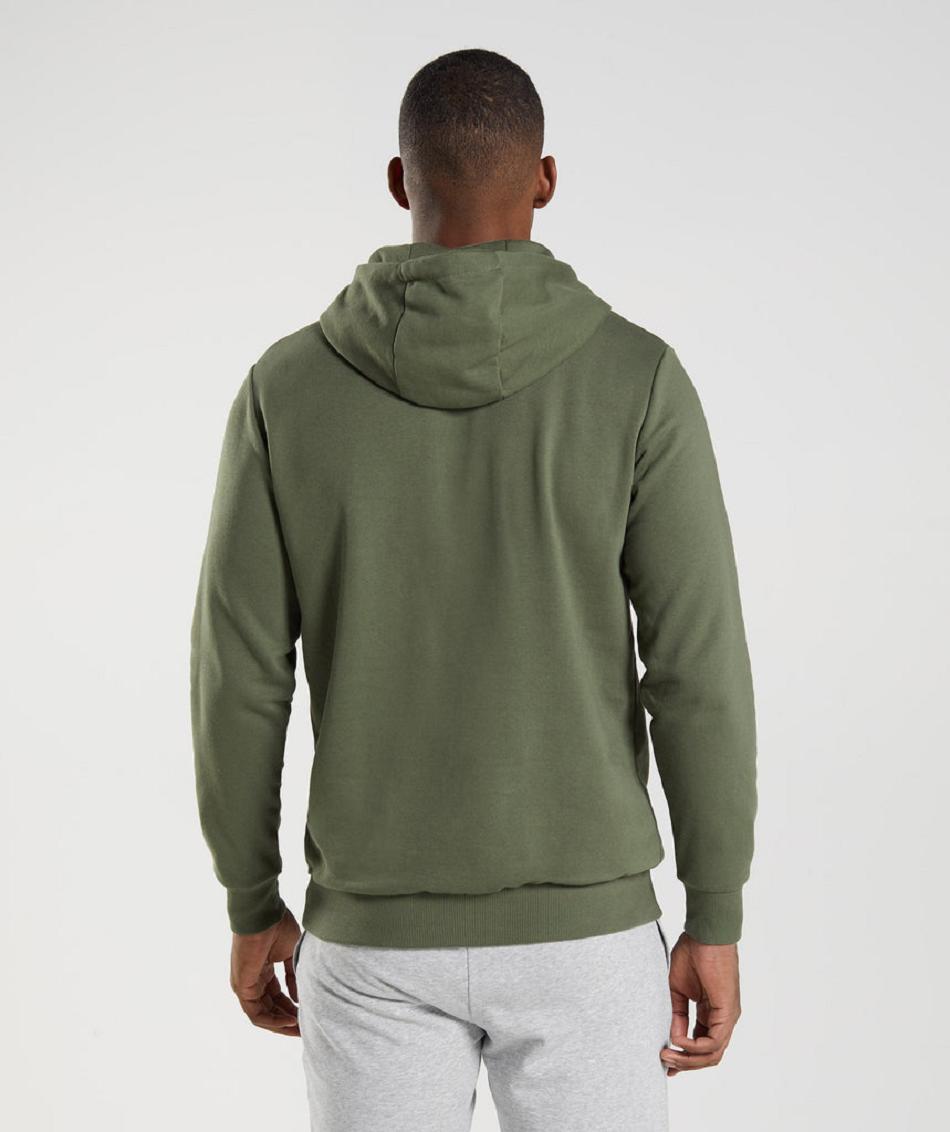 Sudadera Con Capucha Gymshark Sharkhead Infill Hombre Verde Oliva | CO 3611AHK